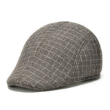 Check Beret Hat Autumn and Winter Check Middle-Aged and Elderly Men and Women Hats for the Elderly