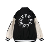 Baby Blue Varsity Jacket Colorblock Baseball Uniform Jacket for Men and Women Baggy Coat