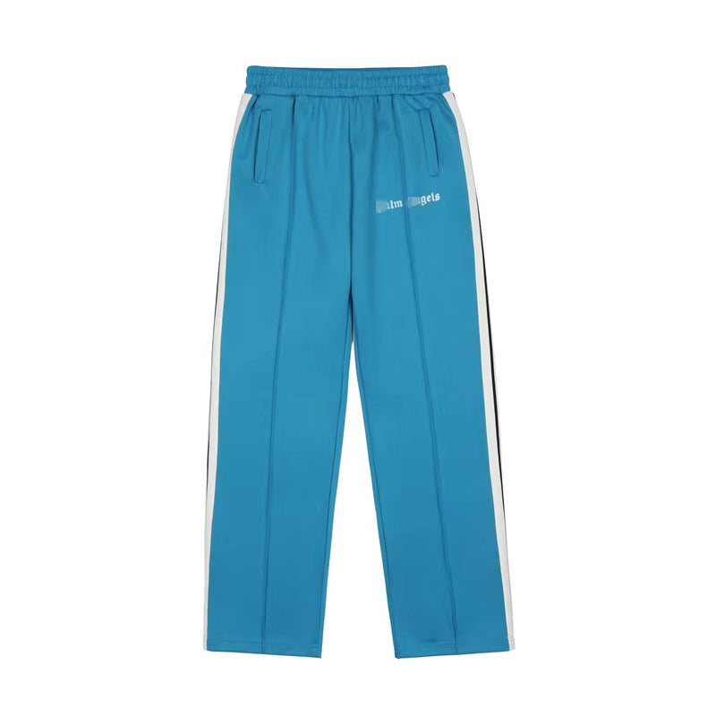 Palm Angels Pants Black and White Striped Casual Trousers Sports Pants