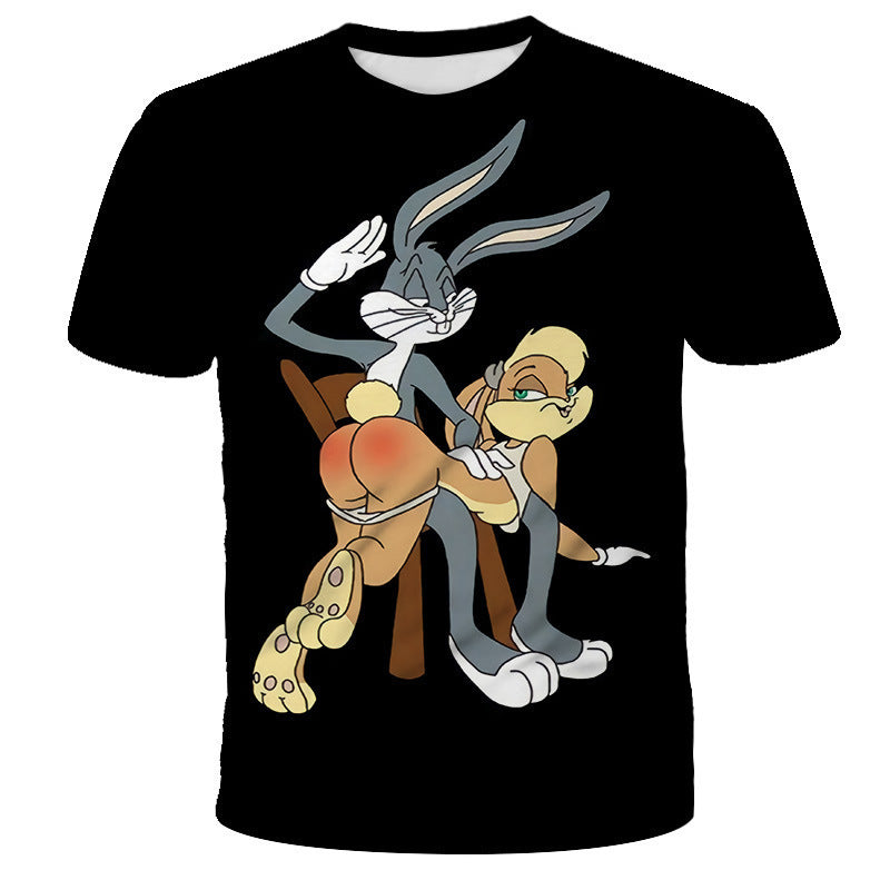 Bugs Bunny Shirt Spring and Summer Men's Short Sleeve Printing