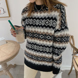 Fair Isle Sweater Cottagecore Outfits for Women Thick Thread Pullover Sweater Christmas Sweater