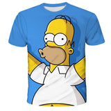 Homer Simpson Shirt Summer Digital Printing Loose Short Sleeve