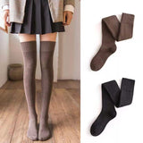 Winter Thick Knit Thigh High Socks Long Stockings Boot Autumn and Winter Fleece-Lined Thickened JK High-Top Hold-Ups