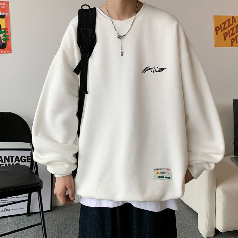 Men Sweatshirts Autumn Sweater Men's Loose White Coat