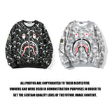 Shark Print Sweatshirts Digital Pixels Camouflage Pullover Sweater Men'S And Women'S Round Neck Thin Coat