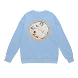 Mens Fall Outfits Vintage Floral Print Long Sleeves T-shirt Men's Loose High Street Hiphop Top