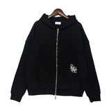 Rhude Hoodie Couple's Three-Dimensional Embroidered Zipper Hooded Hoodie