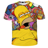 Homer Simpson Shirt Summer Printed Loose Short Sleeve Sports