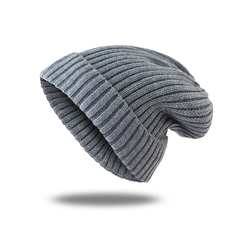 Toboggan Hat Knitted Woolen Cap Women's Autumn and Winter Beanie Hat