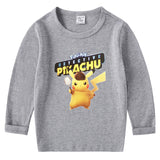 Children Pokemon Pikachu Hoodie Spring and Autumn Bottoming Shirt Boys' T-shirt