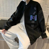 Green Varsity Jacket Baseball Jacket Men's Spring and Autumn Loose Top Fall Casual Jacket