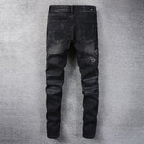 Amiri Jeans Casual Hip Hop Painted Slim Jeans Men #829