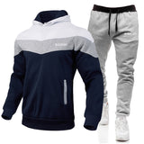 Balmain Hoodie & Sweatpant 2 Piece Set Men's Casual Patchwork Sweatshirt Hoodie Trousers Sports Suit Autumn and Winter