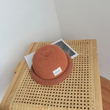 Beanies Solid Color Curling Dome Bucket Hat Women's Spring and Summer Cotton and Linen Painter Cap