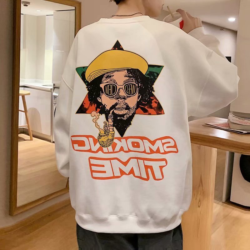 Men Sweatshirts round Neck Sweater Men's Spring and Autumn Loose Pullover T-shirt