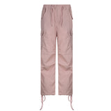 Julia Fox Low Rise Trousers Pocket Casual Pants Loose Trousers