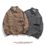 Men Jacket Spring Jacket Men Couple Striped Loose-Fitting Coat Top