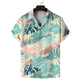 Men Beach T Shirts Men's Spring Leisure Short Sleeve Shirt