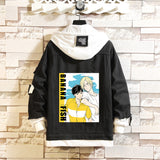 Comic Denim Jacket Men's and Women's Clothing Hooded Sweater Denim Jacket