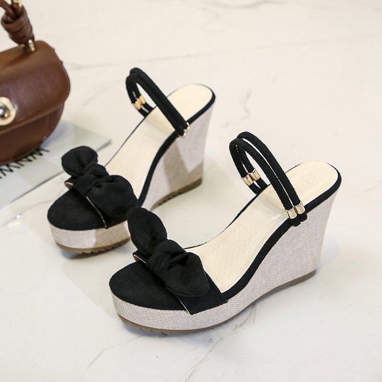 Women Open Toe Sands Flats Summer Bow Platform Slippers Fashion