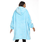 Hoodies Blankets Winter Fleece-Lined Thickened Lazy Blanket Solid Color Large Pocket Home