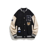 Baby Blue Varsity Jacket Men's Autumn Coat Loose Fashion Baseball Collar Jacket