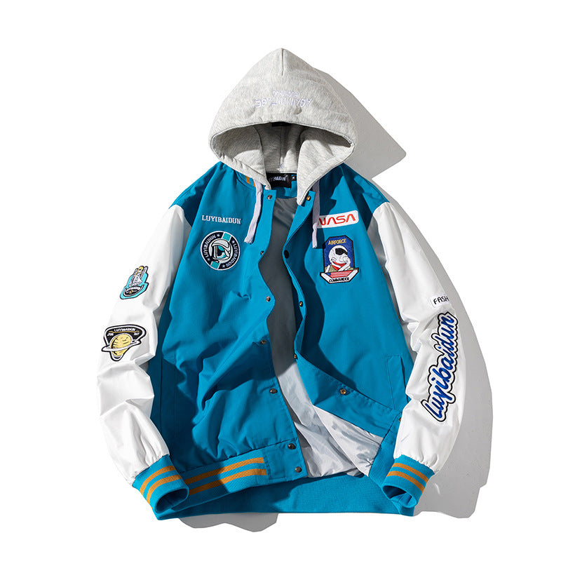 NASA Varsity Jacket Loose Jacket Embroidered Baseball Uniform Spring and Autumn Coat