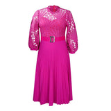 Nina Parker plus Size Dresses plus Size Lace Sexy Cutout Pleated Dress