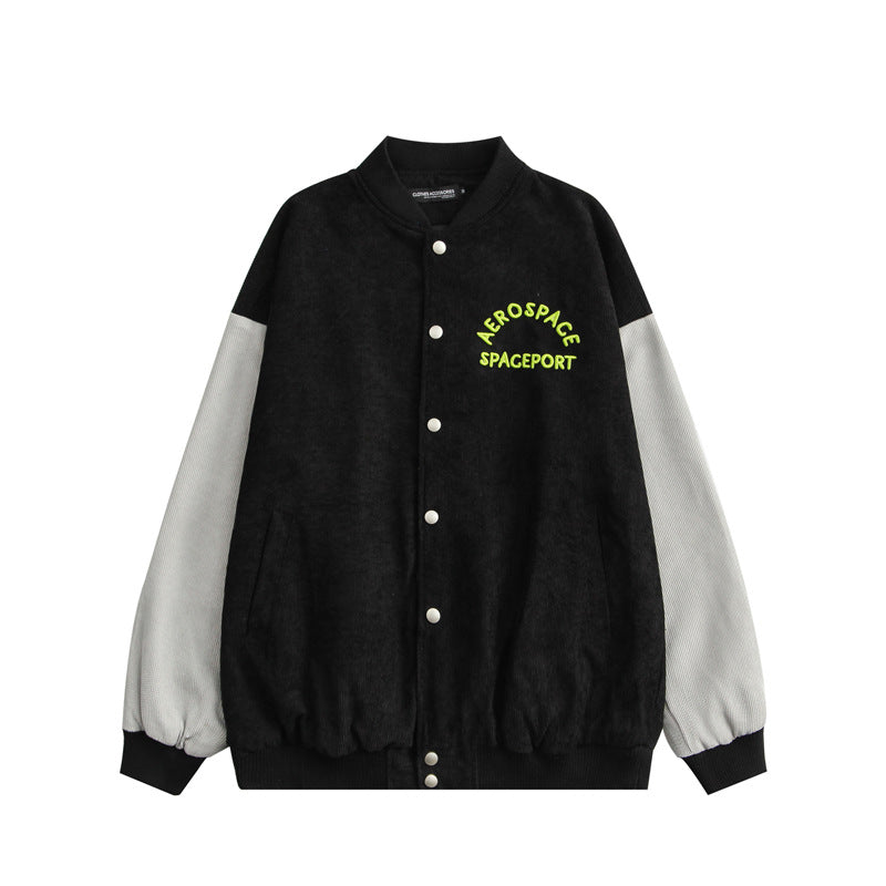 College Jacket Heyhenry Autumn and Winter Retro Baseball Jacket Men's and Women's Casual Loose Texture Top Couple Wear
