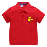 Children Pokemon Pikachu T Shirt Polo Cotton T-shirt