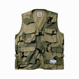 Men Sweater Vest Multi-Pocket Military Frock Vest Men's Tactical Coat Vest Tooling Style Sleeveless Jacket