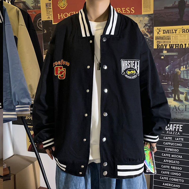 Men Denim Jacket Men's Loose Large Size Embroidered Jacket