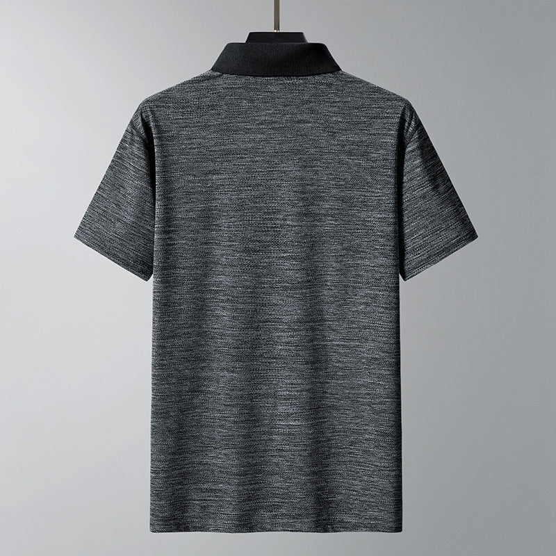 Sweat Wicking Shirt Men's Ice Silk Quick-Drying Short-Sleeved T-shirt Spring and Summer