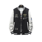 Brown Varsity Jacket Workwear Jacket Men's Spring and Autumn Baseball Uniform Casual Loose Lapels Coat Men's Clothing Top