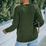 Women Fall Outfits Autumn and Winter V-neck Cardigan Knitted Coat Female Outer Sweater