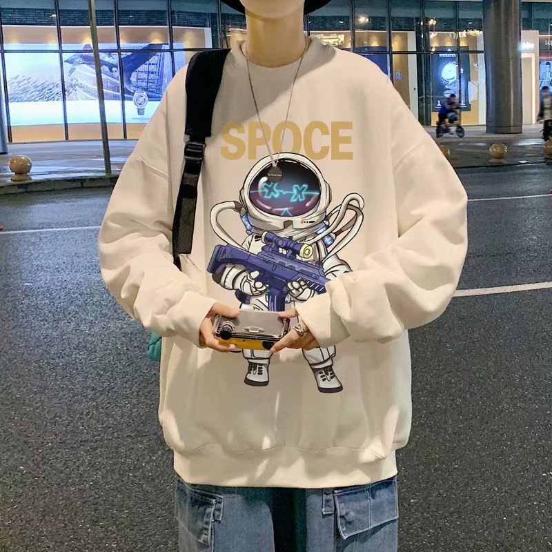 Men Sweatshirts Sweater Men's Spring and Autumn Loose Crew Neck Coat