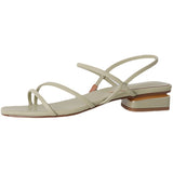 Nude Block Heel Peep Toe Stiletto Sandals Roman Shoes