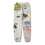 Kanye West Sunday Service Pant Cartoon Doodle Hand Drawn Retro Loose Terry Trousers