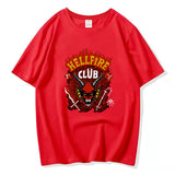 Hellfire Club Shirt Stranger Things Printed T-Shirt Top Short Sleeve