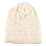 Women Winter Hats Men and Women Sleeve Cap Autumn and Winter Knitting Checkered Month Warm Wool Hat
