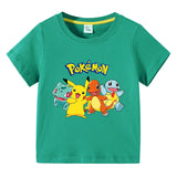 Children Pokemon Pikachu T Shirt Summer Clothing Short Sleeve T-shirt Boy Top