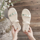 Women Open Toe Sandals Flats Summer Flat Heel Slippers Fashion Sandals