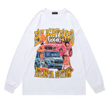 Mens Fall Outfits Vintage Printed Oversize Long Sleeve Bottoming Shirt Top T-shirt for Men