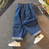 Toddler Boys Pants Crawler Men's Crawler-Piece Spring and Autumn Leisure Jeans