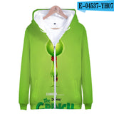 Grinch Hoodie 3d Printed Zipper Sweater