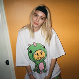 Drew House Cartoon Little Dinosaur Pattern Short Sleeve High Street Fashion Brand Couple Loose T-shirt Men