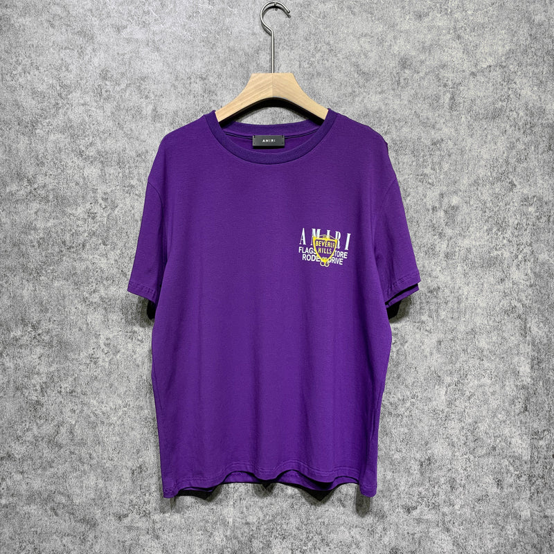 Amiri T Shirt Letter Print Casual Hip Hop Short Sleeve T-shirt
