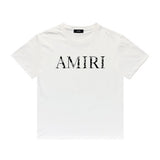 Amiri T Shirt Lettered Casual Hip Hop round Neck Short Sleeve T-shirt