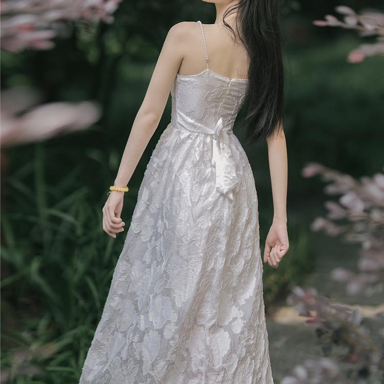 Women's Cottagecore Dress Vintage Jacquard Fresh Dress Summer Women's Strap