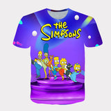 Homer Simpson Shirt Summer Print Casual Loose Short Sleeves